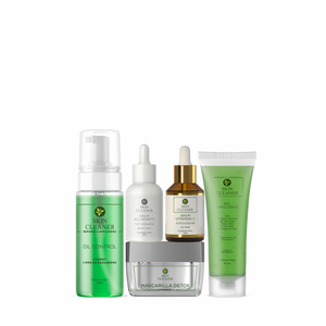 KITX5 Espuma Limpiadora + Gel Exfoliante + Mascarilla Detox + Serum Vit C + Serum Despigmentante