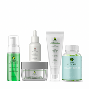 KITX5 Espuma Limpiadora + Mascarilla Detox + Serum Despigmentante + Gel Hidratante + Gummies De Colageno