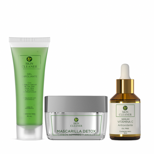 KITX3 Gel Exfoliante + Mascarilla Detox + Serum De Vit C