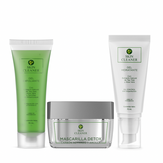 KITX3 Gel Exfoliante + Mascarilla Detox + Gel Hidratante
