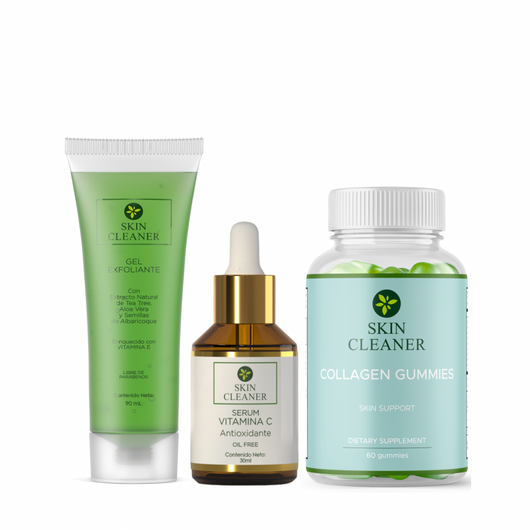 KITX3 Gel Exfoliante + Serum De Vit C + Gummies De Colageno