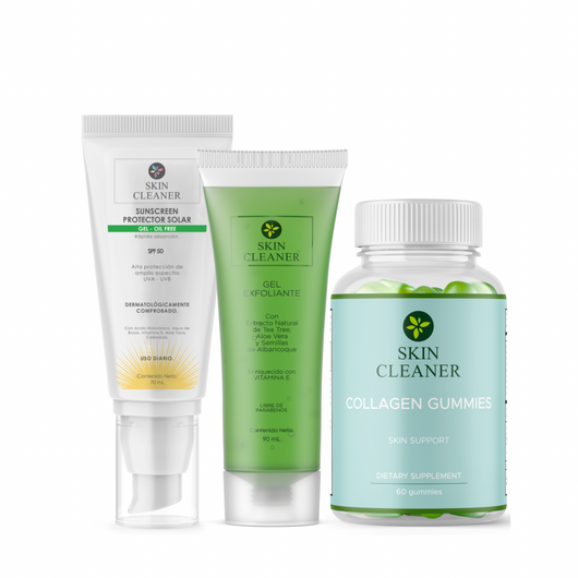 KITX3 Gel Exfoliante + Protector Solar SPF50+ +Gummies De Colageno