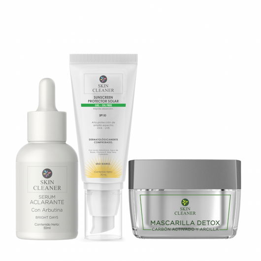 KITX3 Mascarilla Detox + Serum Despigmentante + Protector Solar SPF50+