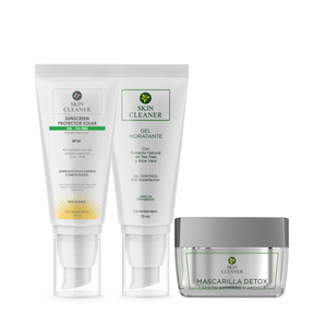 KITX3 Mascarilla Detox + Gel Hidratante + Protector Solar En Gel SPF50+