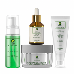 KITX4 Espuma Limpiadora + Mascarilla Detox + Serum De Vit C + Gel Hidratante