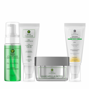 KITX4 Espuma Limpiadora +  Mascarilla Detox + Gel Hidratante + Protector Solar En Gel SPF50+