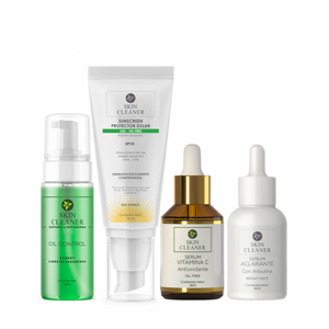 KITX4 Espuma Limpiadora + Serum Despigmentante + Serum De Vit C + Protector Solar En Gel SPF50+
