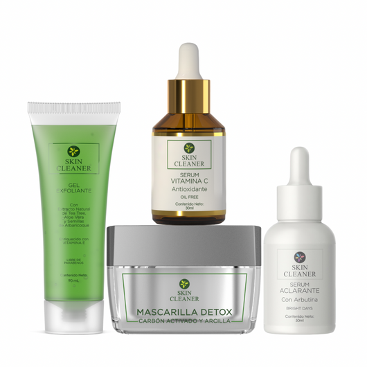 KITX4 Gel Exfoliante + Macarilla Detox + Serum Despigmentante + Serum De Vit C