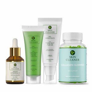 KITX4 Gel Exfoliante + Serum De Vit C + Gel Hidratante + Gummies De Colageno