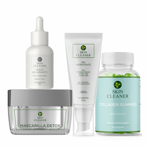 KITX4  Mascarilla Detox + Serum Despigmentante + Gel Hidratante + Gummies De Colágeno