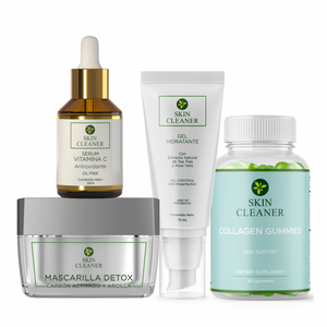 KITX4 Mascarilla Detox + Serum De Vit C + Gel Hidratante + Gummies De Colageno