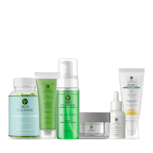 KITX6 Espuma Limpiadora + Gel Exfoliante + Mascarilla Detox + Serum Despigmentante + Protector Solar + Gummies De Colágeno