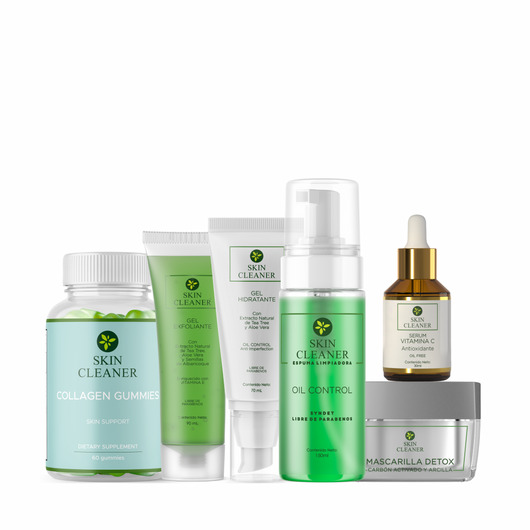 KITX6 Espuma Limpiadora + Gel Exfoliante + Mascarilla Detox + Serum Vit C + Gel Hidratante + Gummies De Colágeno