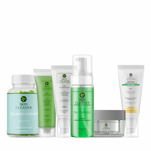 KITX6 Espuma Limpiadora + Gel Exfoliante + Mascarilla Detox + Gel Hidratante + Protector Solar + Gummies De Colágeno