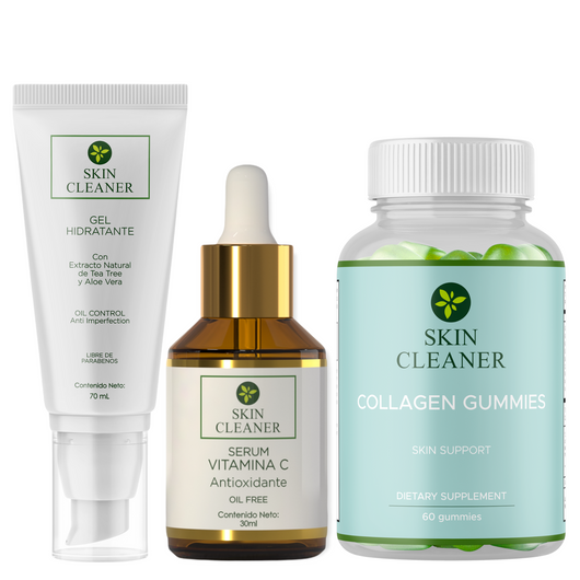 KITX3 Gel Hidratante + Serum De Vit C + Gummies De Colageno